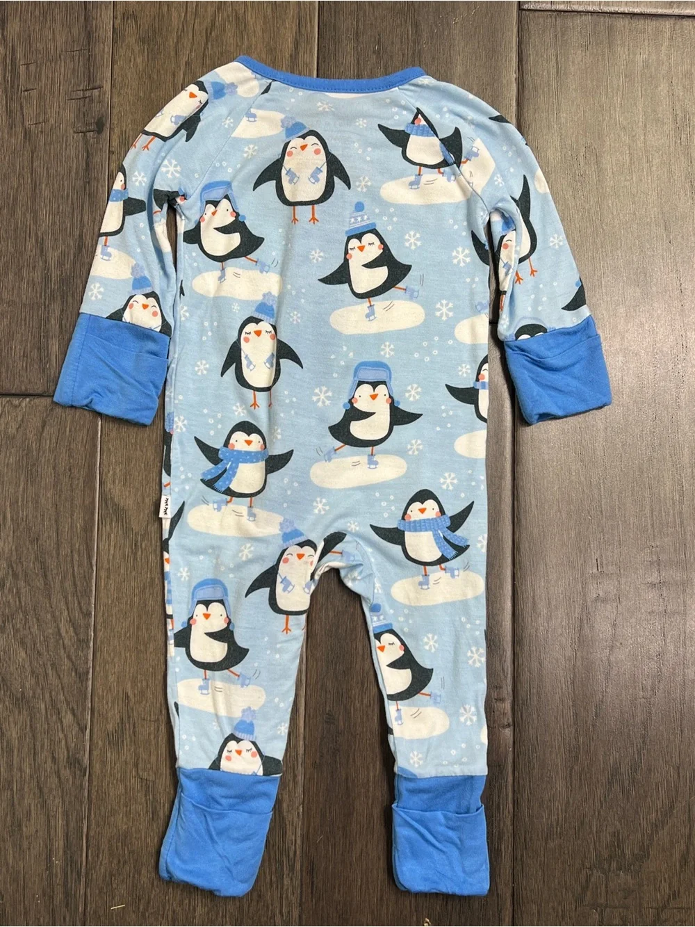 Little Sleepies Penguin Party Bamboo Zippy Newborn (Convertible Mittens & Feet)